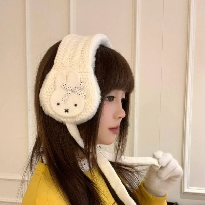 Cartoon Kawaii NewStyle Earmuffs Female Winter Protection From Cold Keep Warm Ear Bags Antifreeze Ear Protection Windproof Miffy