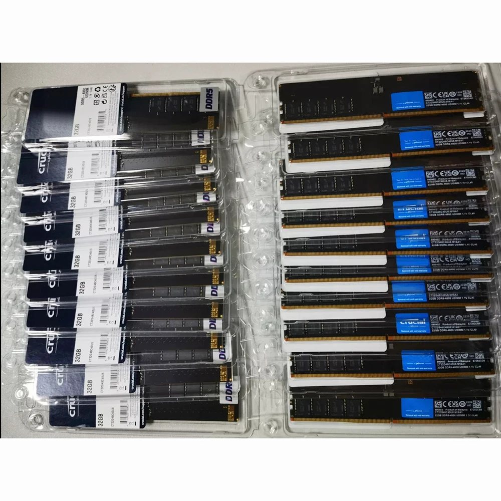 

1PCS 32GB DDR5 4800MHz UDIMM RAM For CRUCIAL Desktop Memory Fast Ship High Quality CT32G48C40U5 1.1V