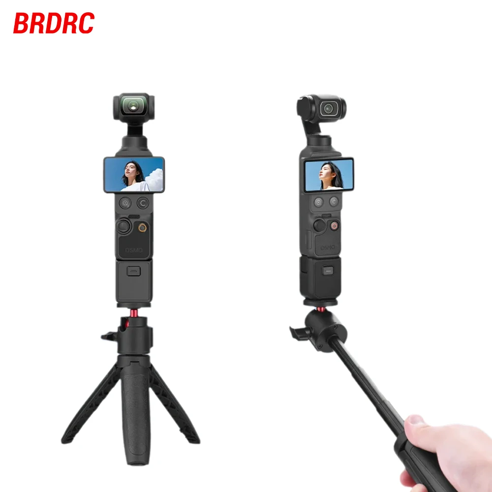 BRDRC Stativ-Selfie-Stick für DJI Pocket4/3/Insta360 X5/Action 5 Pro/Gopro Verstellbare Verlängerungsstangen Kamera-Zubehör