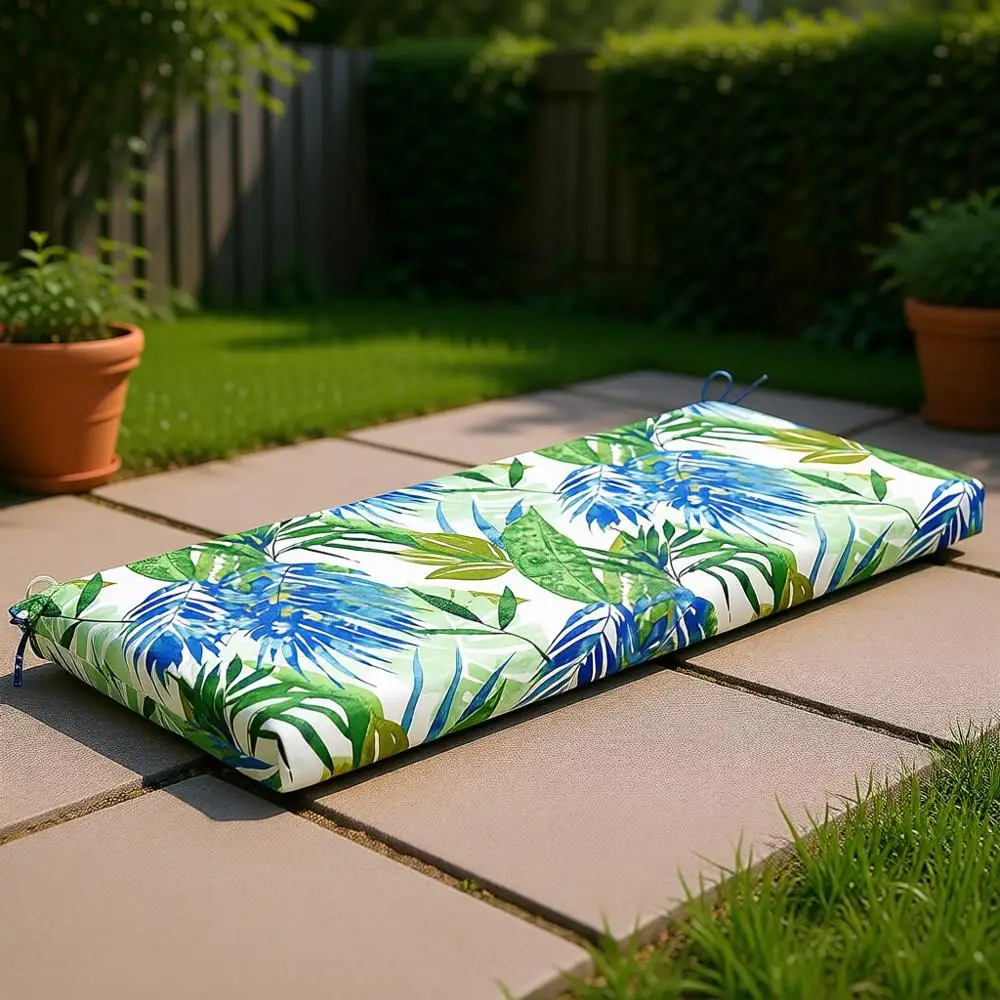 

Подушка для скамейки (для улицы/дома) с завязками, 1 шт., 18 x 45, сине-зеленый узор «Солнце»