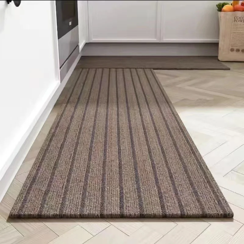 40cmx3m DIY Solid Color Striped Floor Rug Self Adhesive Non Slip Mat For Kitchen Door Hallway Home Room Decoration