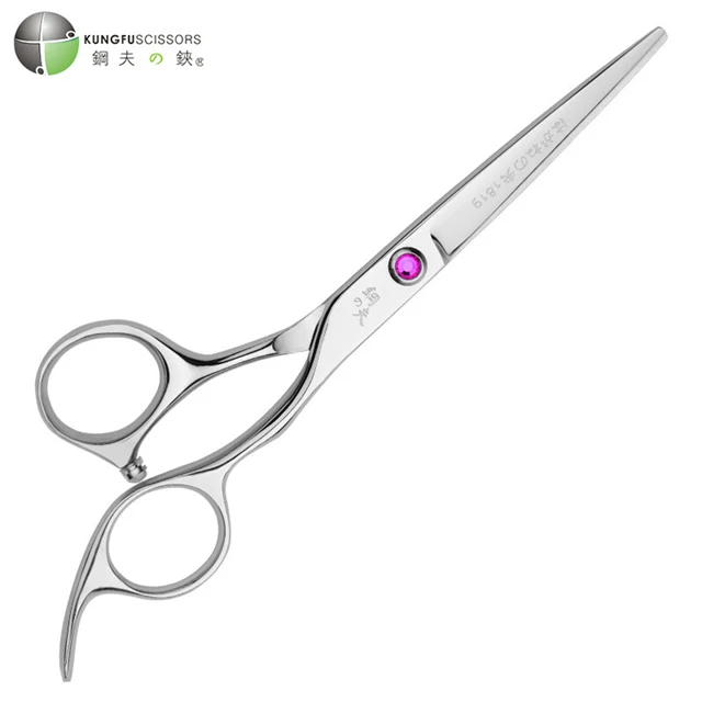 Kungfu Diamonds Ball Bearing Screw 440C Steel Hairdressing Stylist Scissors for Haircut