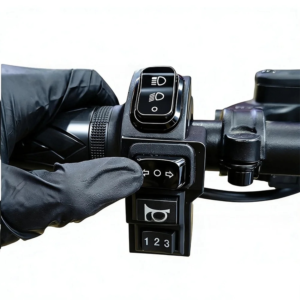 Electric 4-in-1 Control Switch With Dedicated Terminals For Headlight High Low Turn Signal Output And Input On 9-Pin