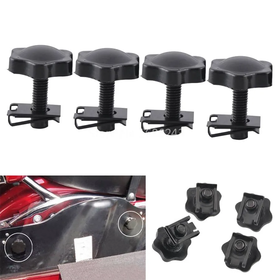 

4PCS Motorcycle Saddlebag Locks Mounting Security Theft Deterrent Bracket Hardware Screw Bolt Black For Harley Touring 1993-2016