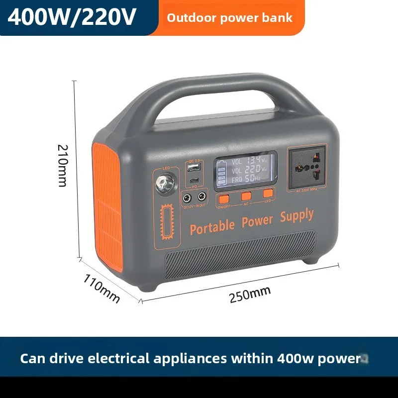 Przenośna stacja zasilania o dużej pojemności 400W, bateria LiFePO4 192Wh, generator solarny AC 220V, szybkie ładowanie, power bank na kemping