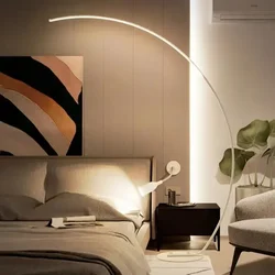 Dekoracje do domu lampki LED zakrzywiona minimalistyczny Design lampa podłogowa do Sofa do salonu sypialni nocna lampa wędkarska stojąca SANDYHA