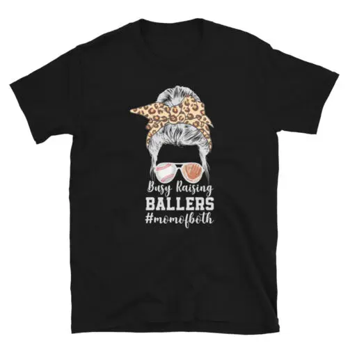 Busy Raising Ballers Mom Of Both Baseball Funny Sports Unisex T-Shirt