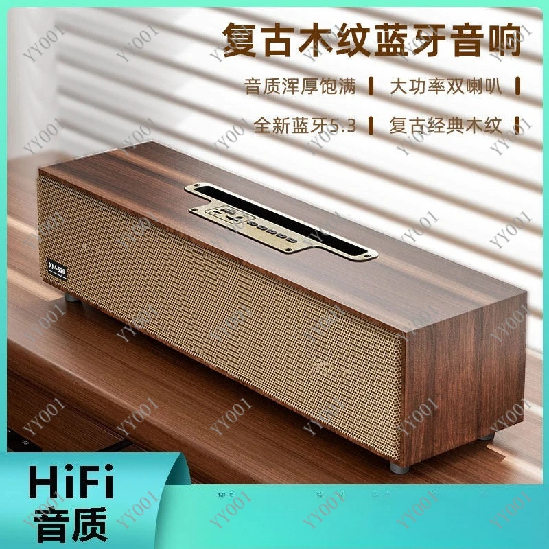 Vintage Wooden Wireless Bluetooth Speaker Dual Driver Bass Support TF Card