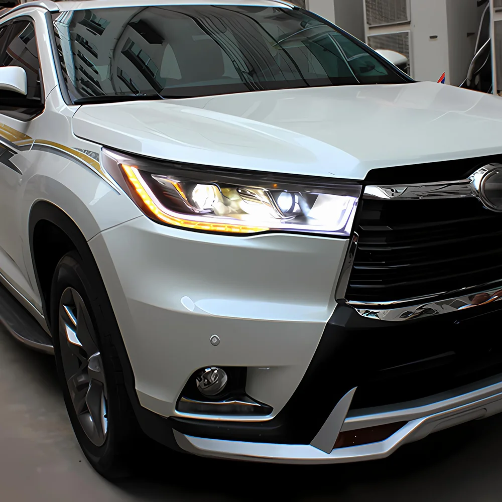 

For Toyota Highlander Kluger 2015-2017 Car Front lamps Upgrade Dual Projector Lens Accessories LED Auto Headlights Assembly