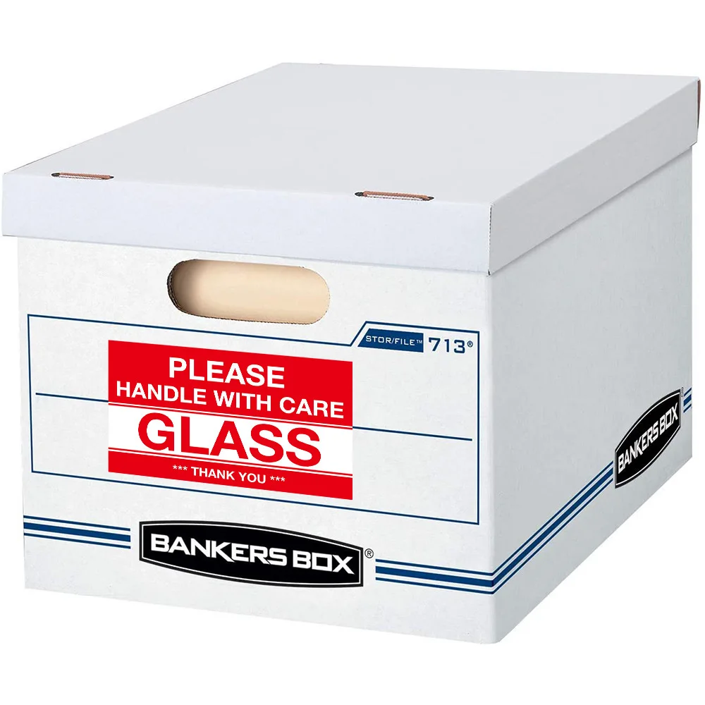 500Pcs/Roll HANDLE WITH CARE Fragile Sticker 5x7.5cm Caution Warning Packaging Stickers Transportation Adhesive Sticker Labels