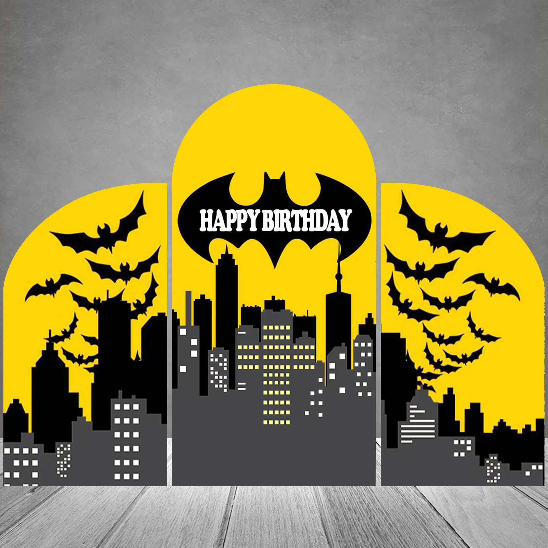 

Superhero City Building Arch Backdrop Super Hero Baby Shower Boy Birthday Party Decoration Arch Background Double Elastic Cover