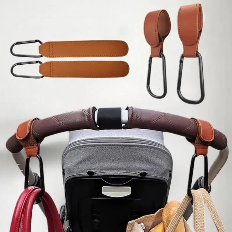 

Baby Stroller High-Quality PU Leather Hook, Rotates 360 Degrees, Pram Accessories, 1/2PCS