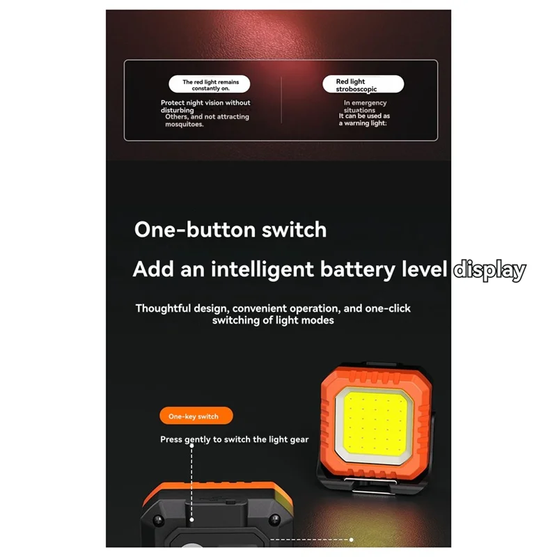

ABUL-High-Intensity Floodlight Rechargeable Mini Keychain Light COB LED Waterproof USB Charging Outdoor Work Lamp With Magnet