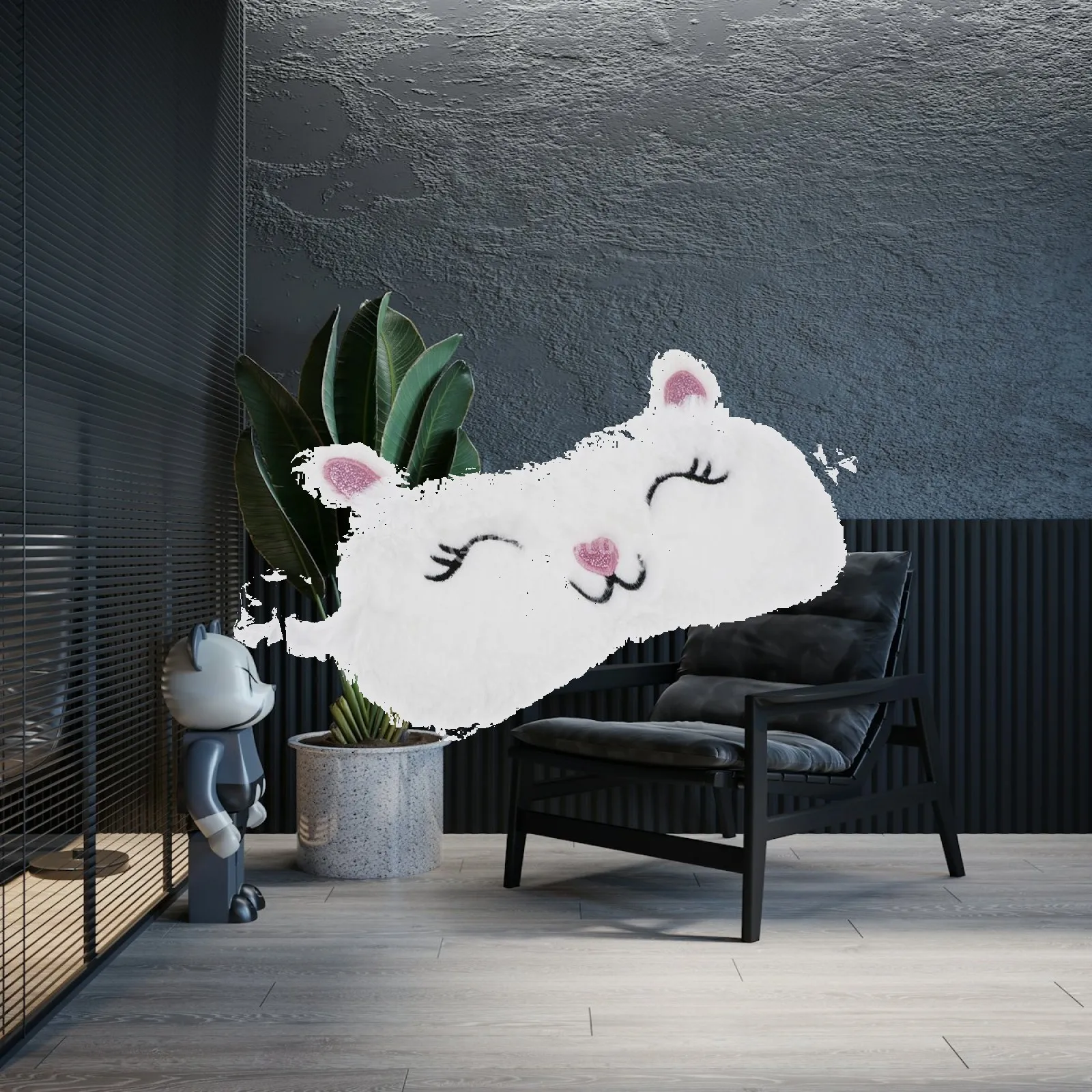 Cute Rabbit Cartoon Plush Sleeping Eye Mask Soft Eyeshade Lightweight Blindfold Sleep Aid for Naps Flights Meditation