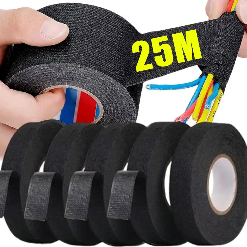 

Electrical Tape Heat-resistant Harness Bundle Insulation Auto Wiring Fabric Cloth Wrap Waterproof Cable Organizer Adhesive Tapes