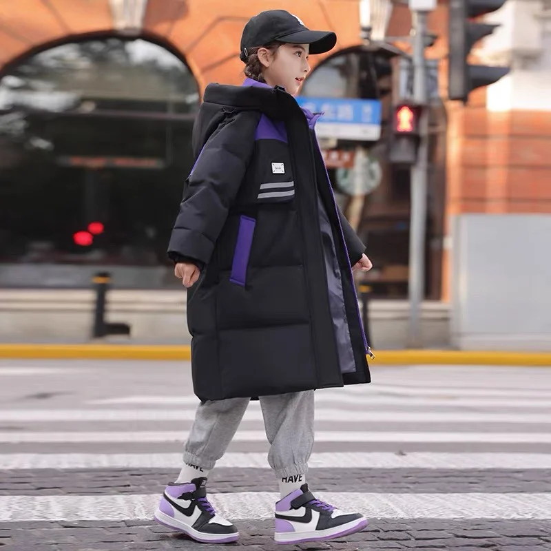 

OLEKID 2025 Winter Children Down Jacket For Girl Hooded Thick Warm Teenage Girl Down Jacket 5-14 Years Kids Parka Outwear Coat