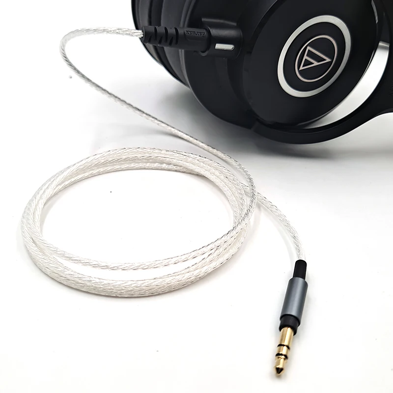 For Audio Technica ATH-M40X M50X M60X M70X Sennheiser HD2.30 HD560S Earphone Replaceable 3.5mm to 2.5mm Silver Plated Cable