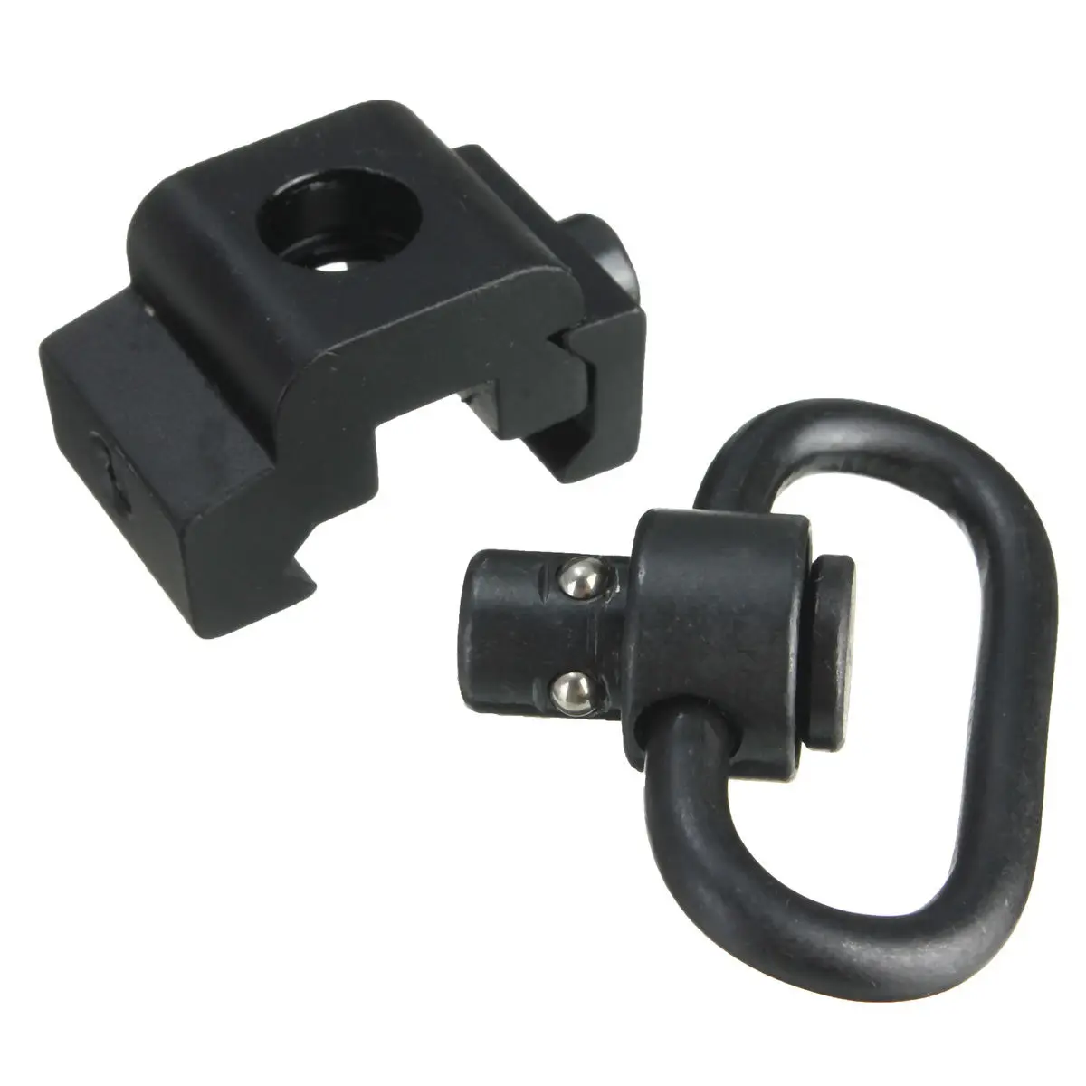 Quick Release Detach QD Sling Swivel Attachment w/ 20mm Picatinny Rail Mount Black