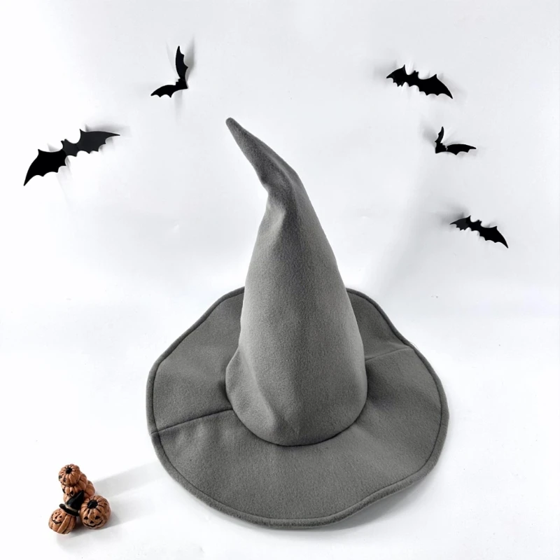 Halloween Witch Hats Witch Party Costume Accessory Gray Hanging Wizard Hat Floating Porch Yard Decoration