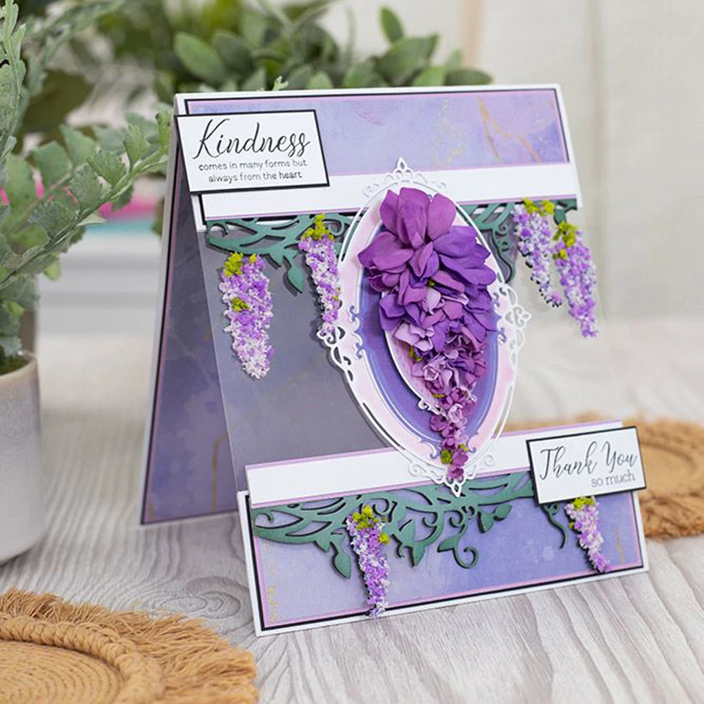 Lucky Goddess Metal Cutting Dies Trailing Wisteria Diy Scrapbooking Photo Album Decorative Embossing Paper Card Crafts