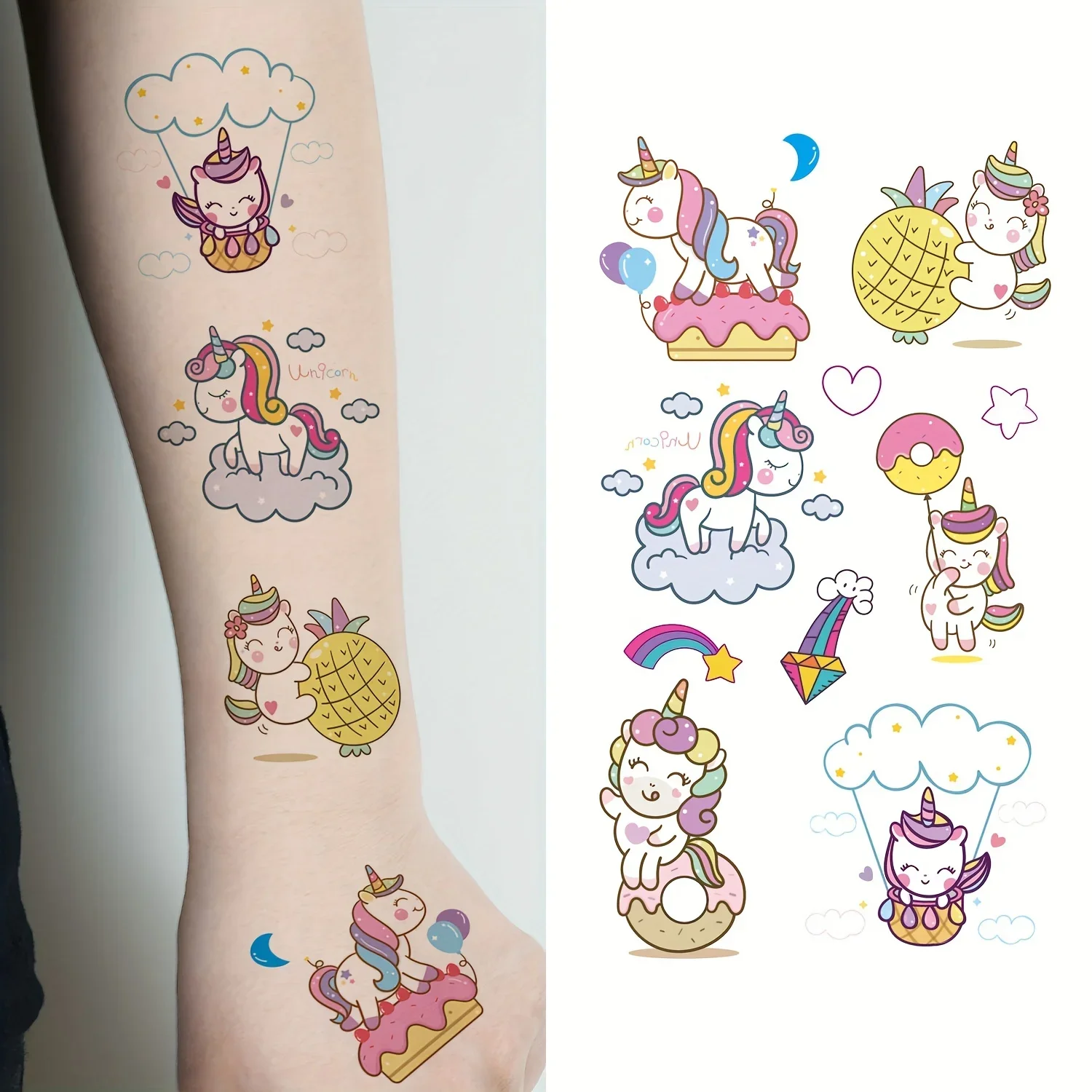 10pcs/lot Waterproof Tattoo for Girls Boys Robot Halloween Animal Boat Disposable Child Tattoo Sticker Decor  Hand Clavicle Face