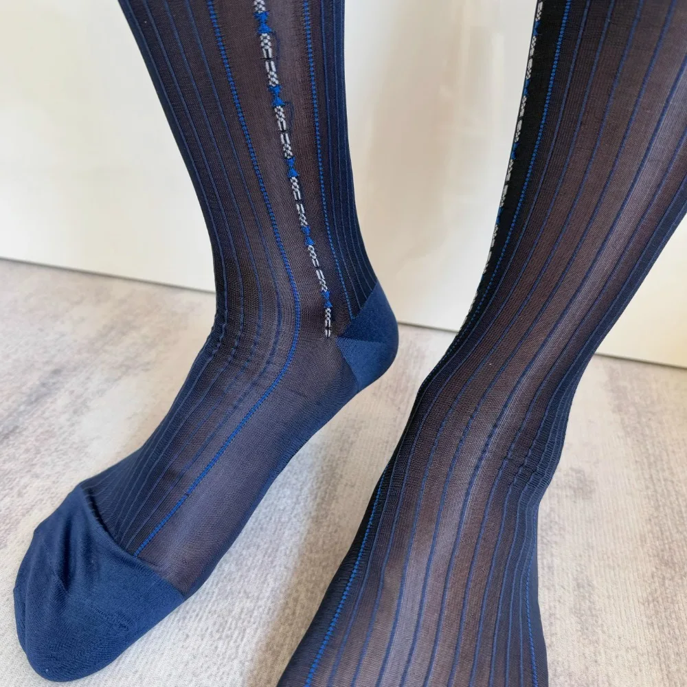 Mans Long Socks Brand See-through Sheer Striped Jacquard Erotic Dress  Formal Wear Socks Men Sexy Transparent Business Stockings - AliExpress  200574005