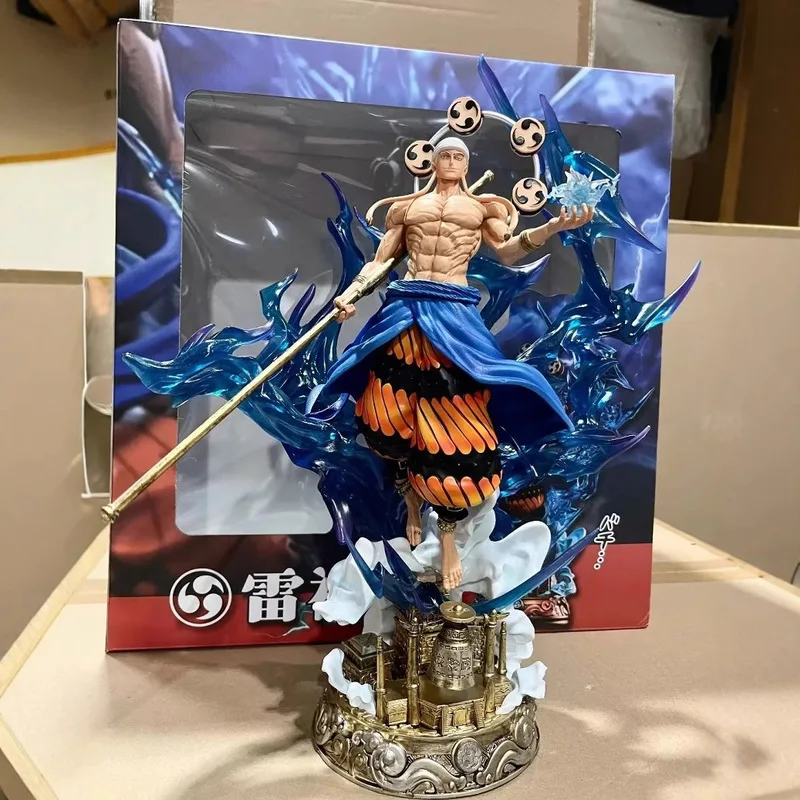 

Статуэтка Энел, Бога Грома, из One Piece, с двумя головами, светящимся эффектом грома, подставкой, из ПВХ, аниме-фигурка, декор для стола