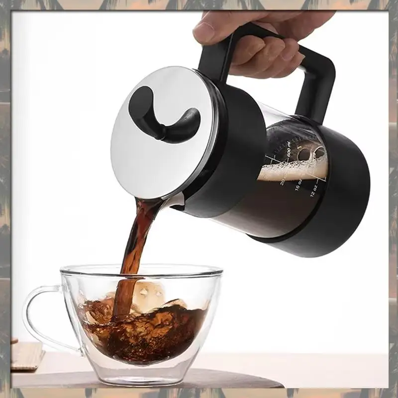 

A70U New 1000ML French Press Coffee Maker With Stainless Steel Filter, Perfect For Cold Brew & Hand Brewing, Essential For Kitch