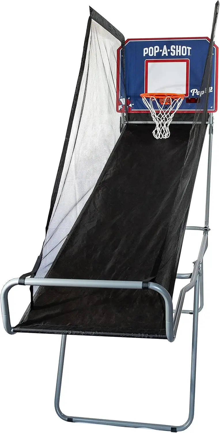 

Портативная складная баскетбольная игра с инфракрасным счетчиком очков, 3 мячами и сумкой для переноски - для развлечений в помещении и на улице