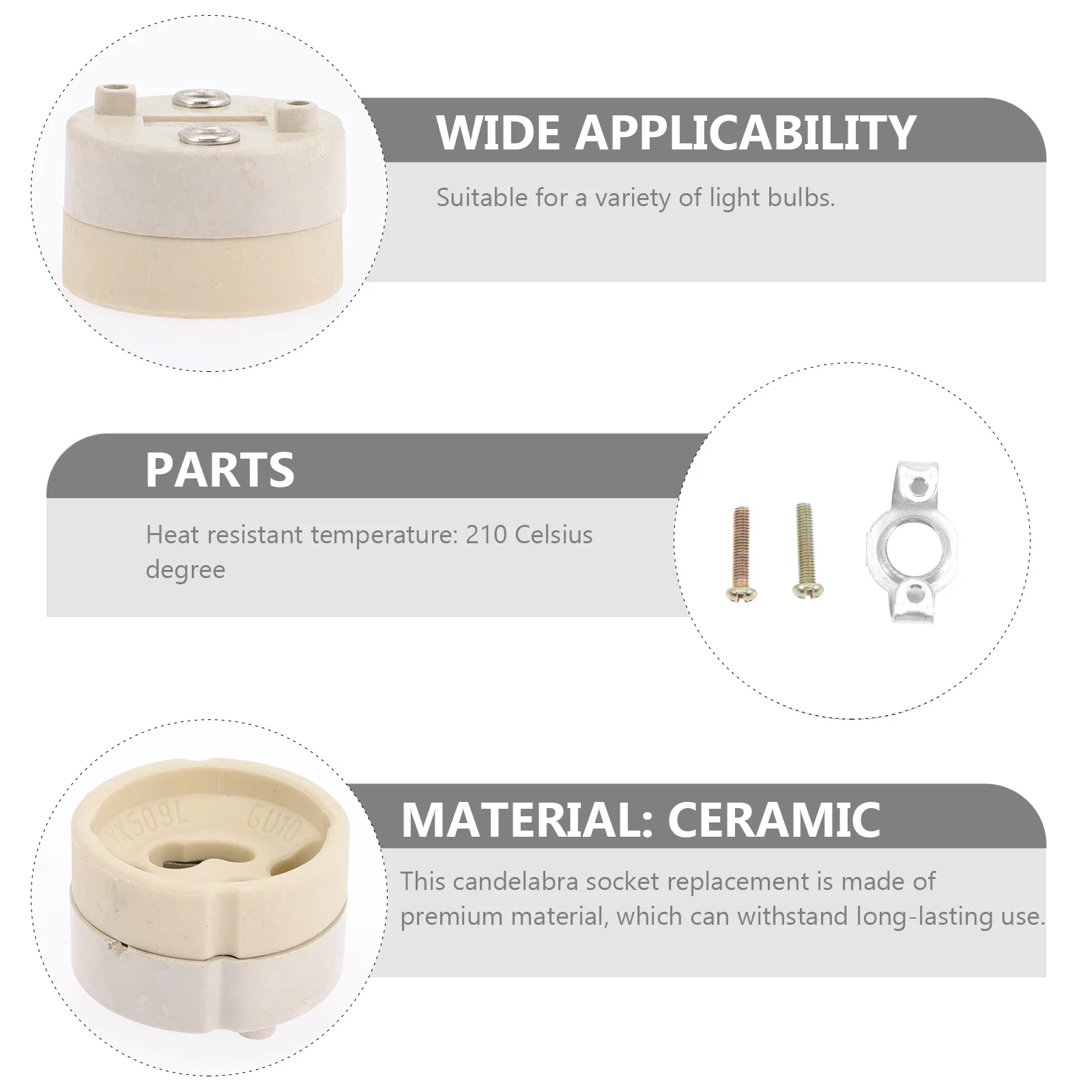 2pcs Lamp Socket Ceramic Light Holder With Bracket For Diy Lighting Projects Bulb Socket Lamp Replacement Parts Ceiling