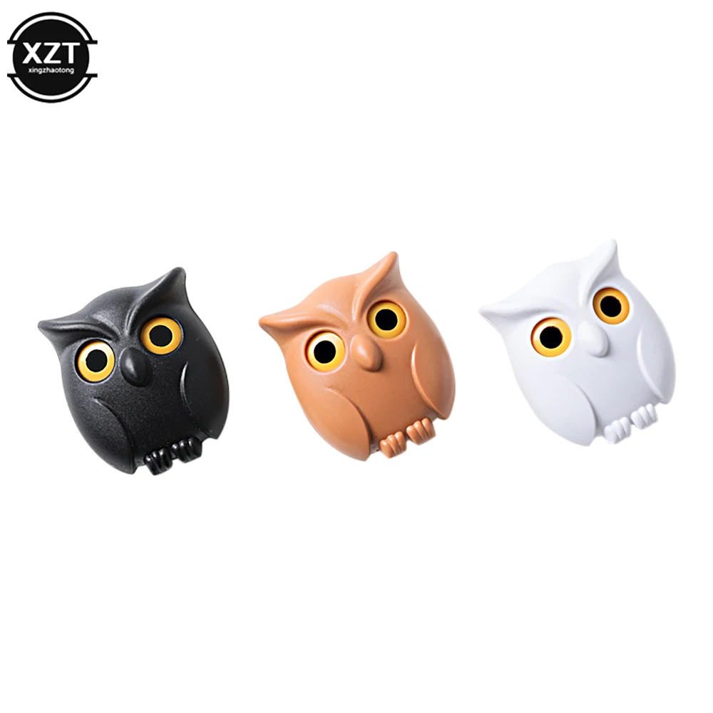 1 Pcs Owl Key Holder Free Punching Viscose Wall Hanging Finishing Storage Hook Magnet Wall Rack Mount Hook Organizer Tools