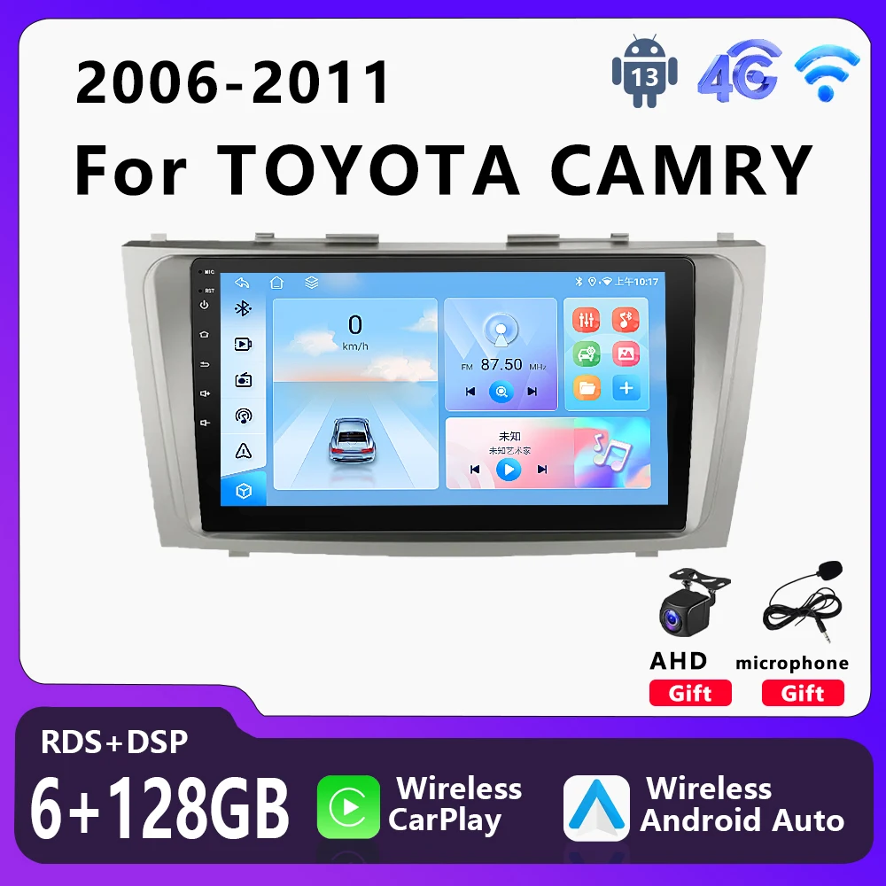 

Car Radio 2 DIN Multimedia Video Player for TOYOTA CAMRY 2006-2011 GPS 4G-LTE Carplay Android Auto Audio Accessories