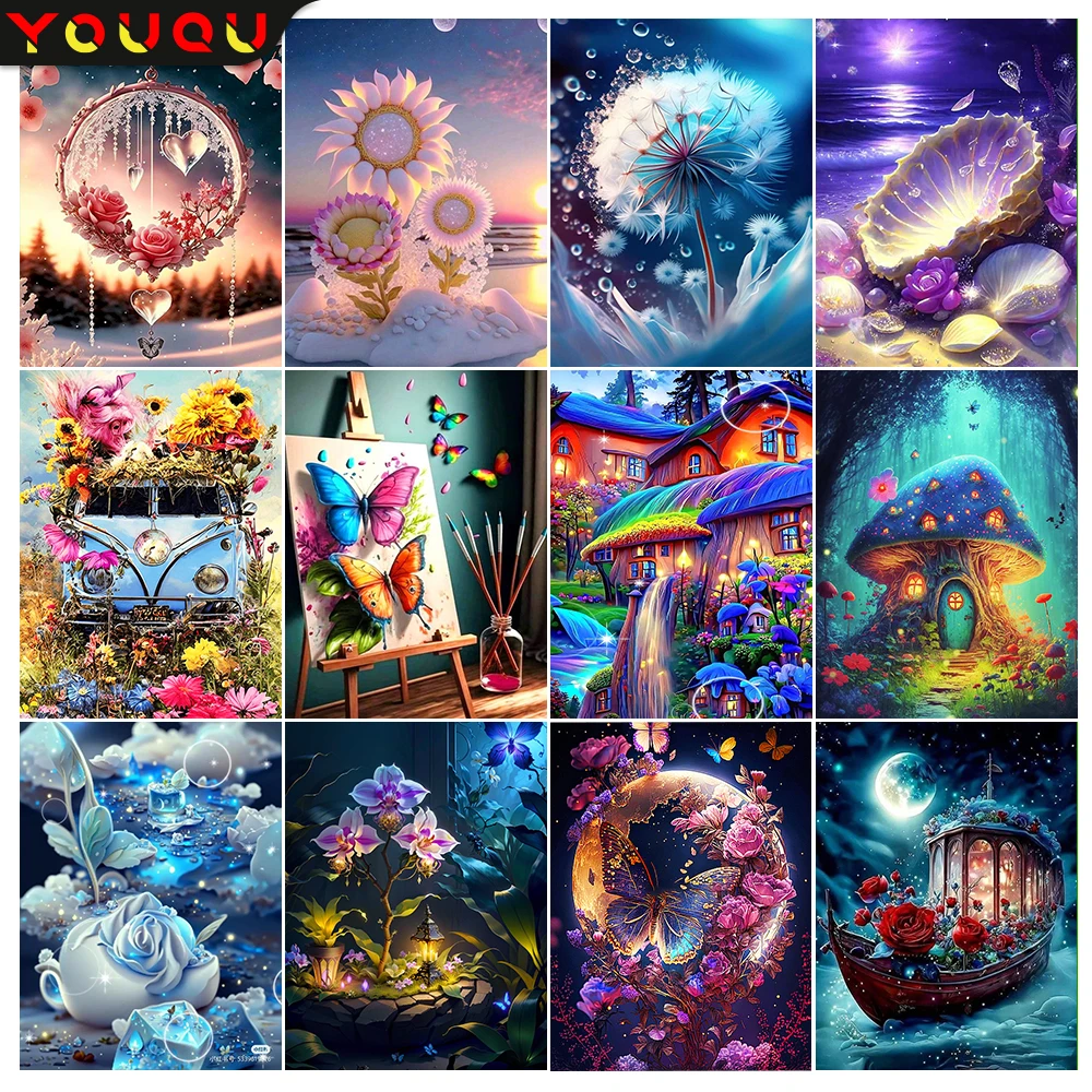 YOUQU Landscape Diamond Painting High-quality Diamond Embroidery DIY Mosaic Picture 5D Home Decoration Exquisite Gifts