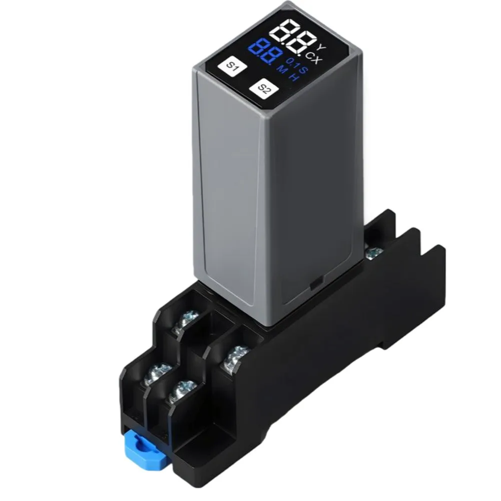 Miniature Time Relay with Dual LCD Screen Supporting Power-On Delay Instantaneous Delay and Cyclic Delay Modes
