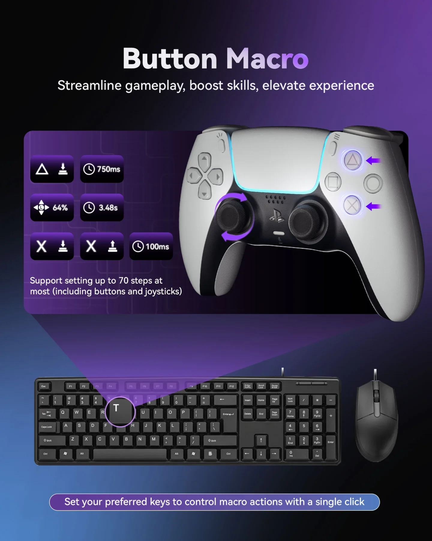 AIMZENIX AX600 MONSTER Pro Конвертер клавиатуры и мыши для PS5/Xbox Series X | S/Switch — управление аудио мобильным приложением 3 5 мм Фото №4