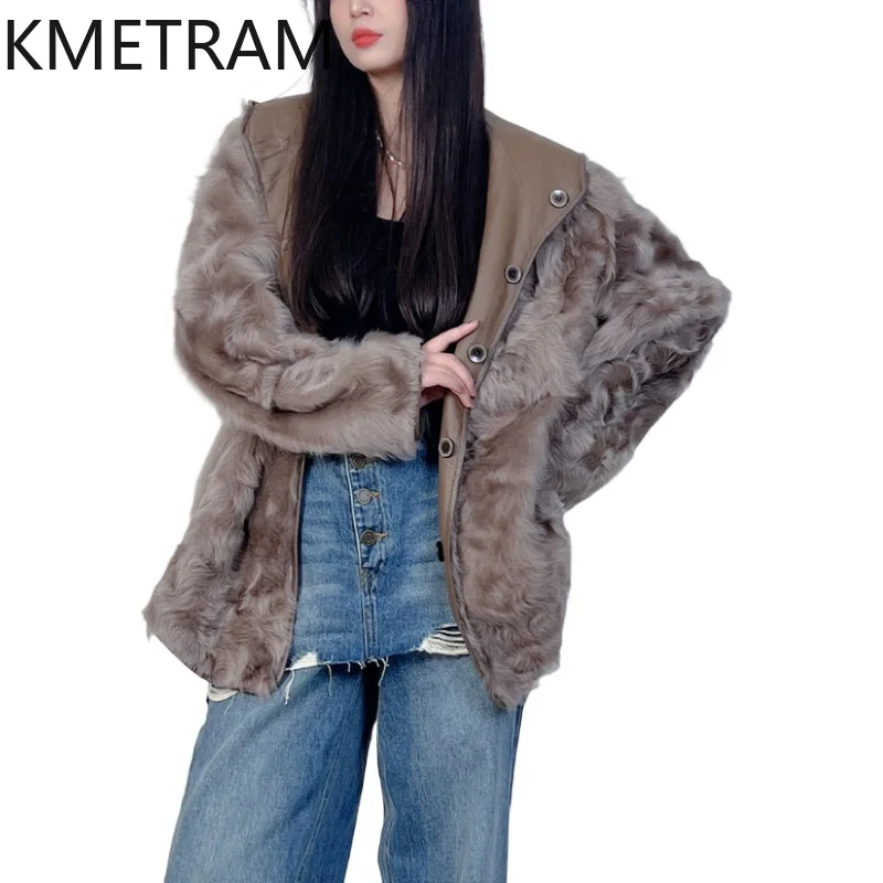 Natural Wool Sheepskin Double Faced Fur Jacket Women Luxury Reversible Real Fur Coat with Hood Winter Woman Clothing 2025 шуба