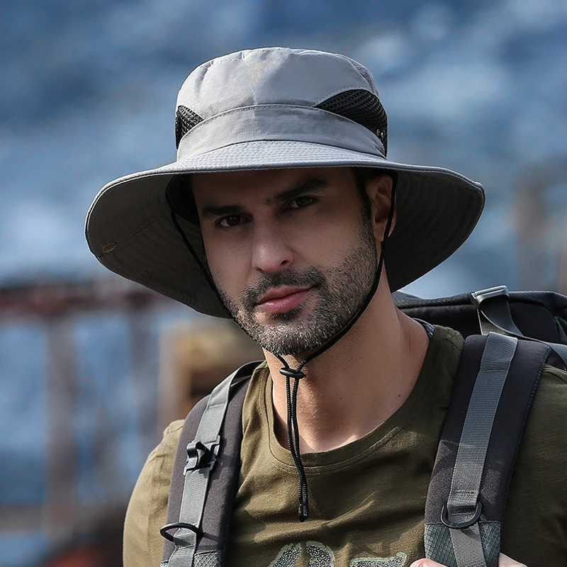 Men\'s Fishing Bucket Hat Anti-UV Fisherman\'s Hat Panama Outdoor Sun Protection Hats For Women Boonie Hat Wholesale