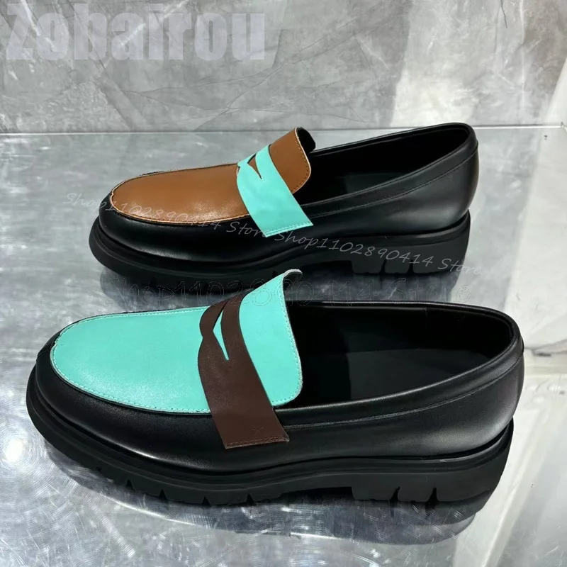 Mixed Color Asymmetric High Top Sewing Design Loafers Fashion Slip On Men Shoes Luxury Handmade Party Banquet Men Casual Shoes