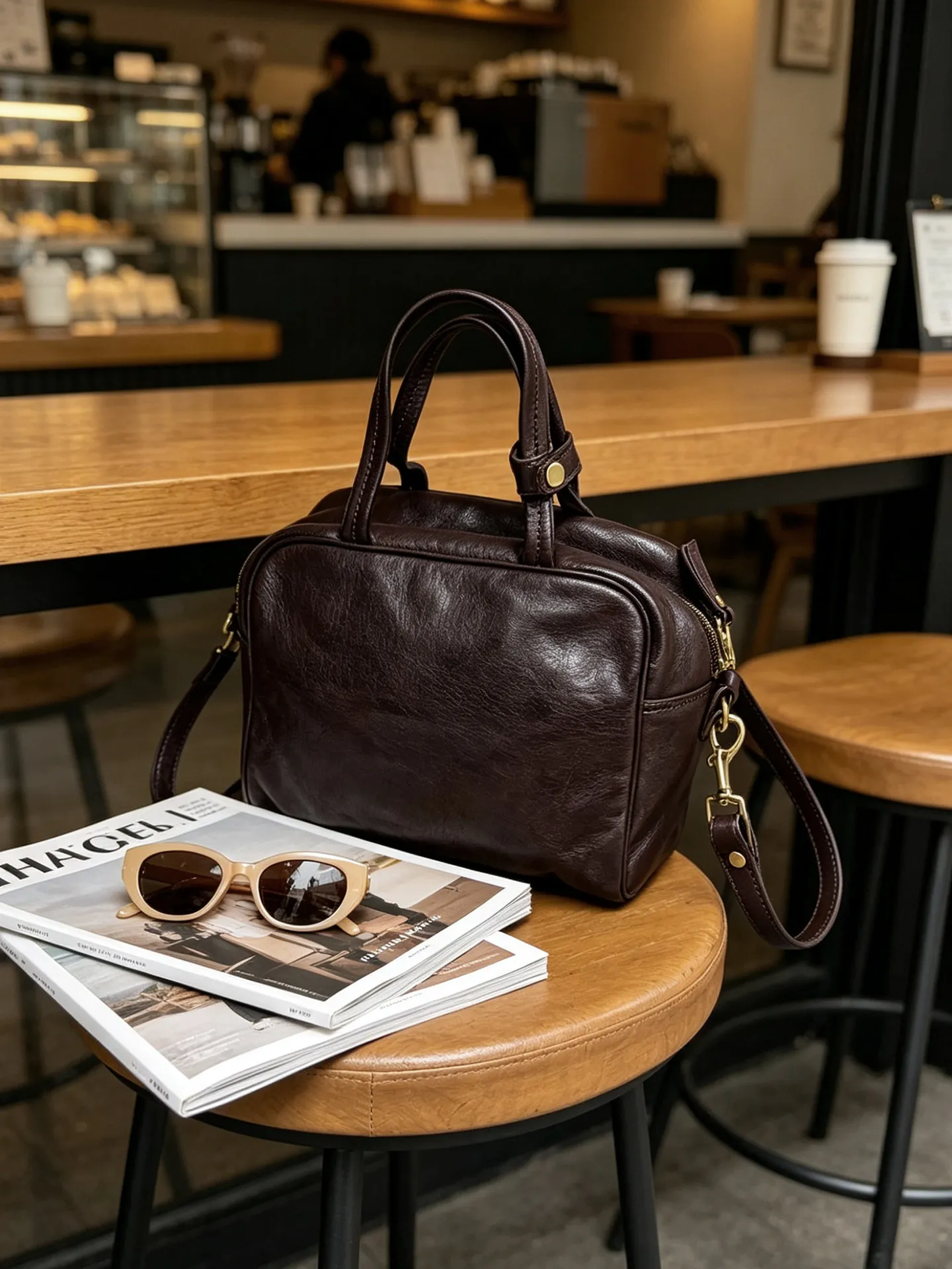 PNDME einfache, modische, hochwertige Damenhandtasche aus Rindsleder der ersten Schicht, Outdoor-Party-Luxus-Umhängetasche aus weichem Echtleder – Detail 3