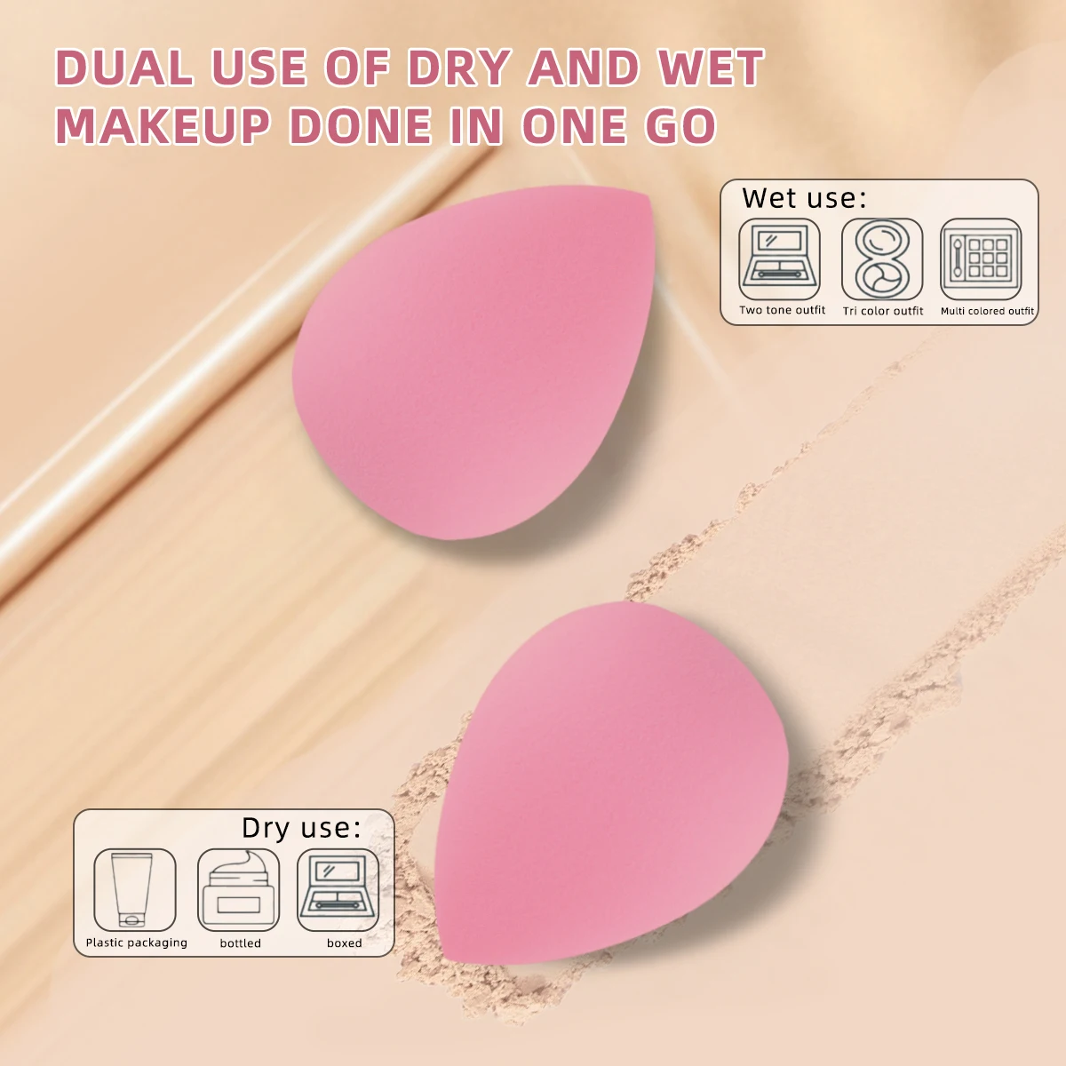 9 قطع من إسفنجة المكياج الناعمة، محبة للماء، جافة ورطبة، مناسبة للأساس والمسحوق وغيرها من البيض التجميلية #4