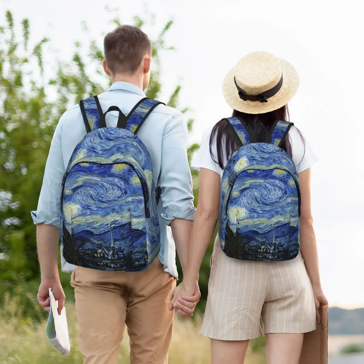 

Starry Night Van Gogh Backpack Student Boys Girls BookBag Kids School Bag Computer Shoulder Bags for Men Women