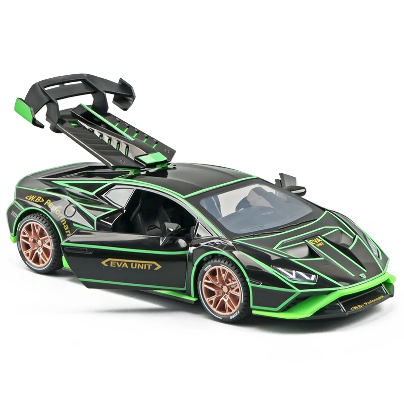 Diecast 1:24 Lamborghini Huracn Legierung Automodell mit Sound Light Kollektiv Metall Spielzeug Fahrzeuge Kinder Jungen Auto Geschenk Wohnkultur