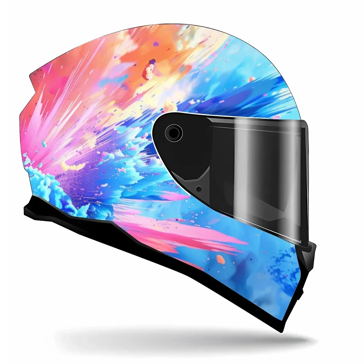 Colorful Paint Splatters Full Helmet Wrap Sticker Motorcycle Helmet Racing Graphic Decal Vinyl Wrap Helmet Decorative Sticker