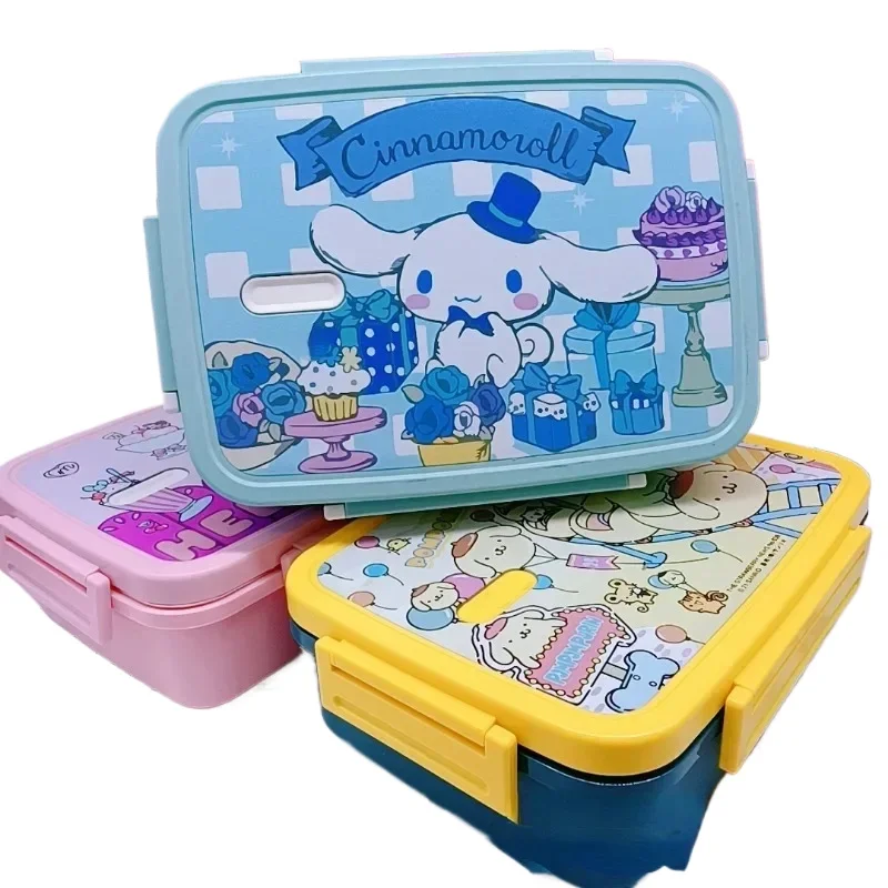 Sanrio Kuromi Lunch Box Divide The Bento Box Stainless Steel Insulated Bucket Portable Storage Picnic Buckets  Peripheral Anime