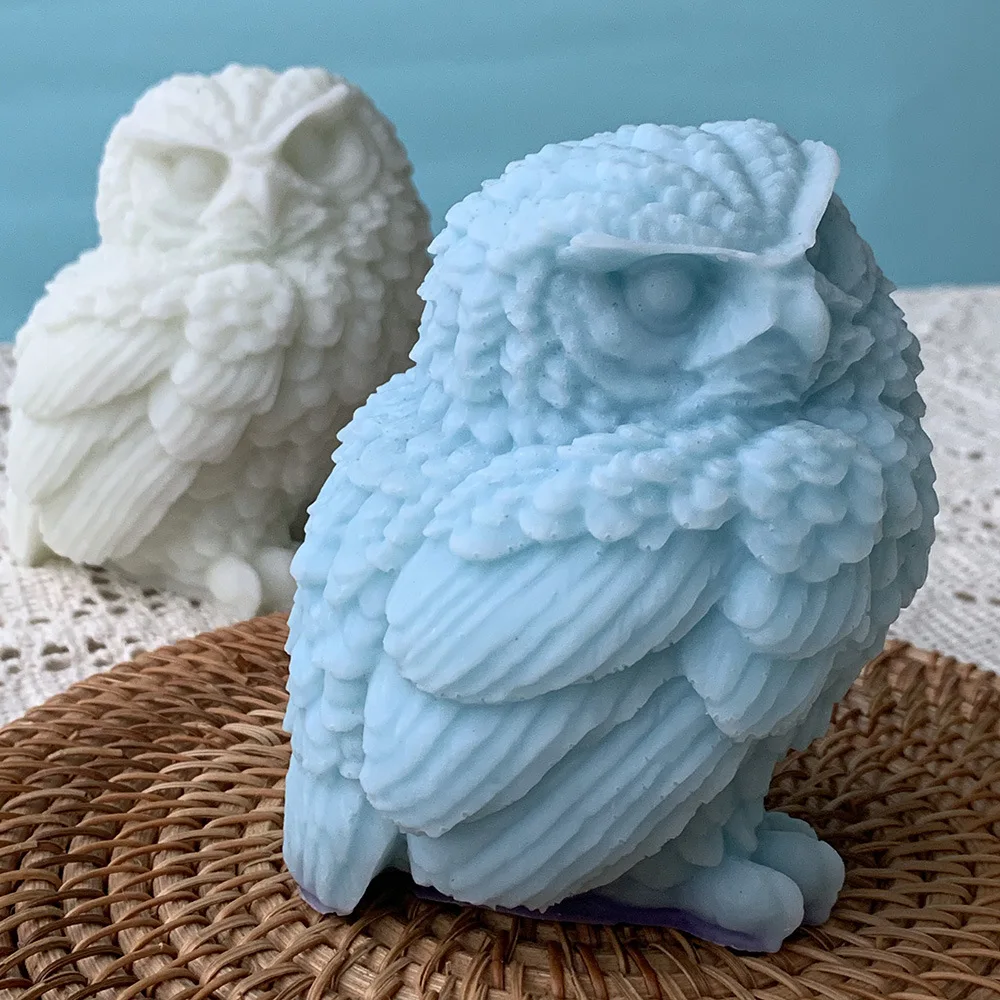 

3D Large Owl Candle Silicone Mold for Handmade Chocolate Decoration Gypsum Aromatherapy Soap Resin Candle Silicone Mould