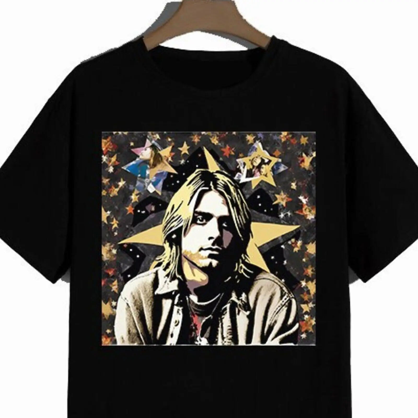 

Футболка с принтом Курта Кобейна 5, футболка с графическим принтом Курта Кобейна с цифровым дизайном