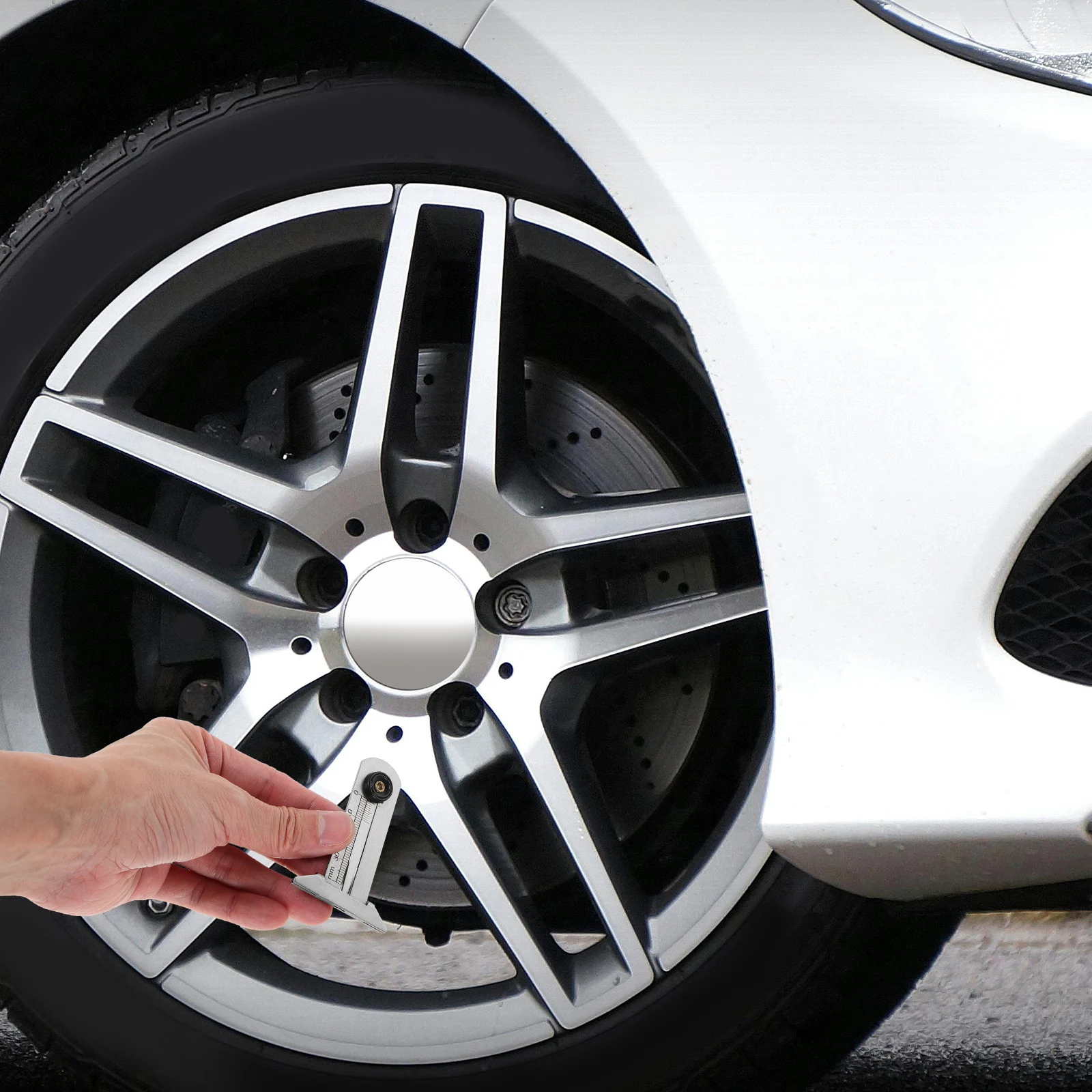 

Tire Tread Depth Gauge 0-30Mm High Precision Vernier Scale Portable Tool for Measuring Tire Thread Depth in Cars Trucks