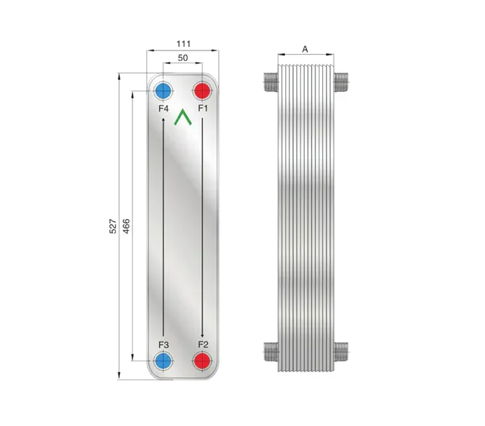 Forwon 052 Stainless Steel Copper Brazed Plate Heat Exchanger Heat Pump CE ISO9001 Certified High 18-Month Warranty MOQ1