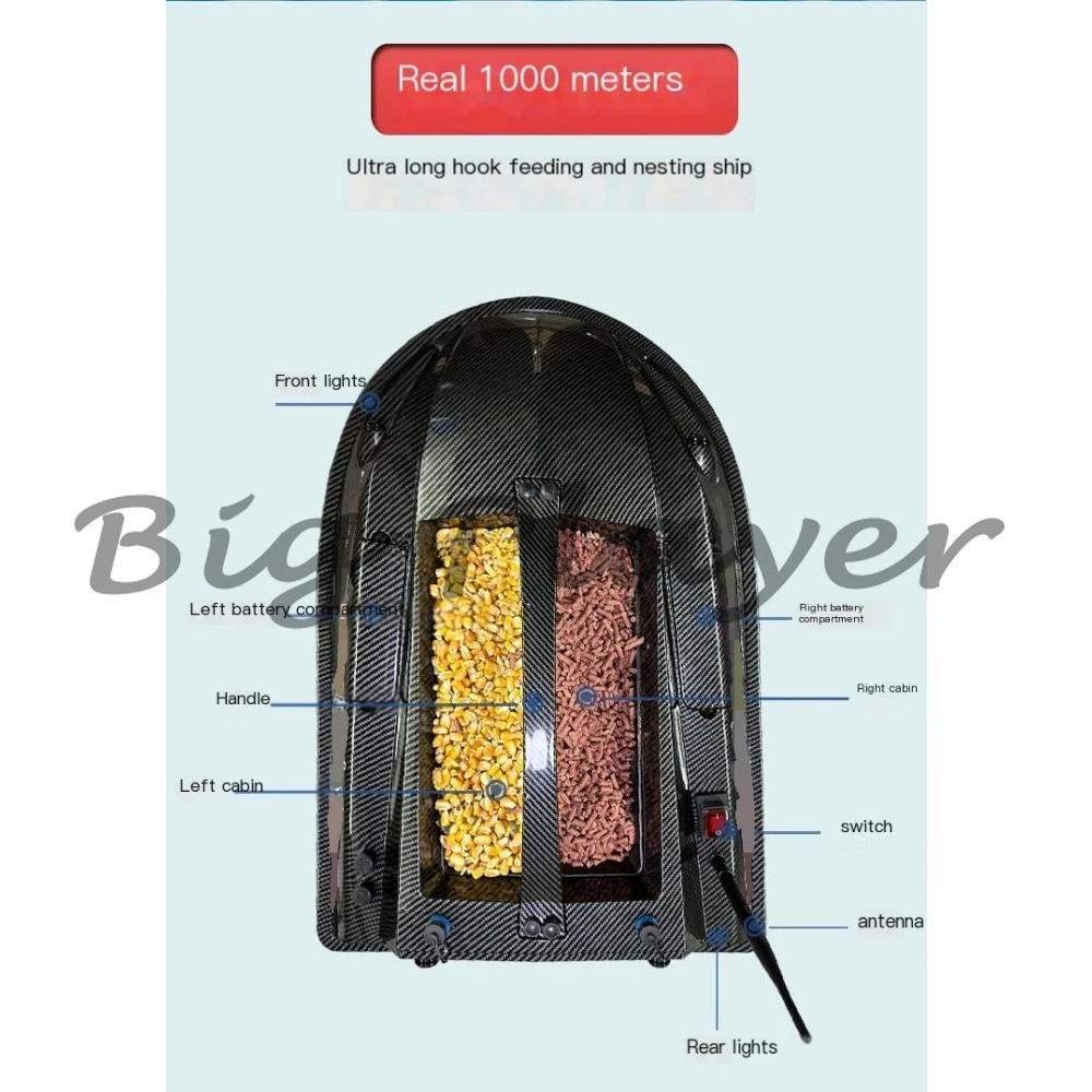 

Professional Sonar RC Bait Boat - Large Capacity Automatic Bait Dropping Boat with 1.5kg Load for Carp Fishing