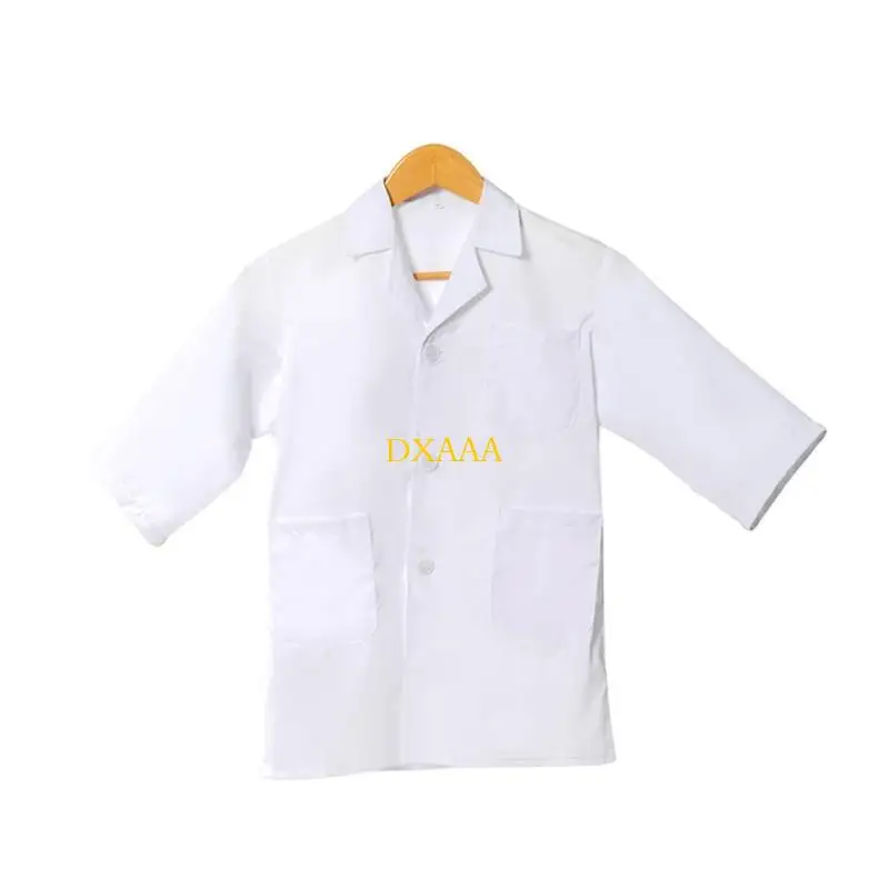DXAA Childrens Doctor Branco Casaco Doctors Uniformes Finquena Tamanhos Algodão Respirável e respirável para meninos e